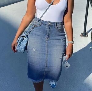 NWOT Plus Size Denim Pencil Skirt sz 3X